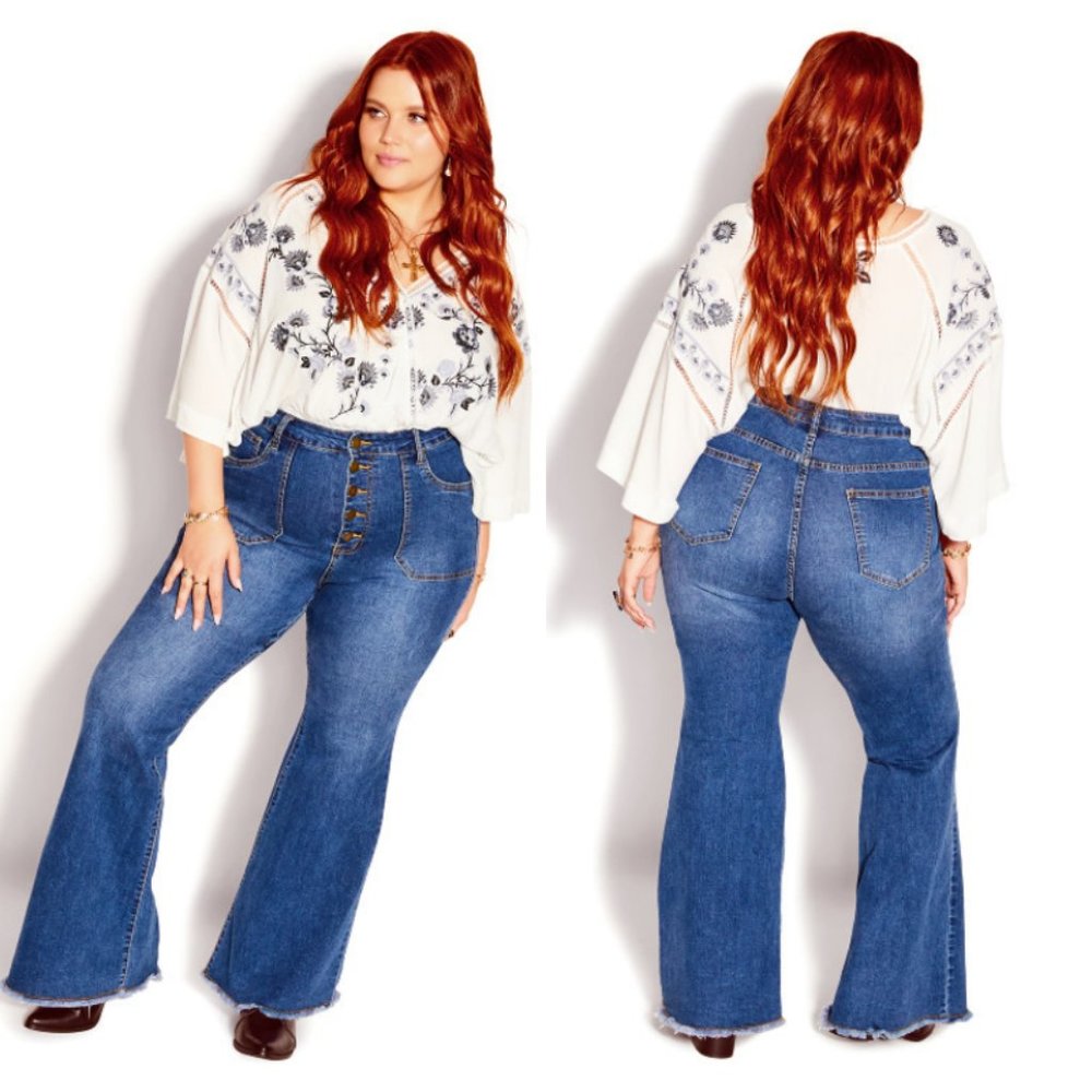 NWT City Chic Harley High Rise Angel Flare Jean 22 (33" Inseam)